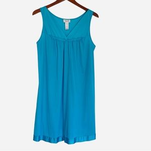 Vintage Vanity Fair Blue Satin Trim Nightgown Size  M